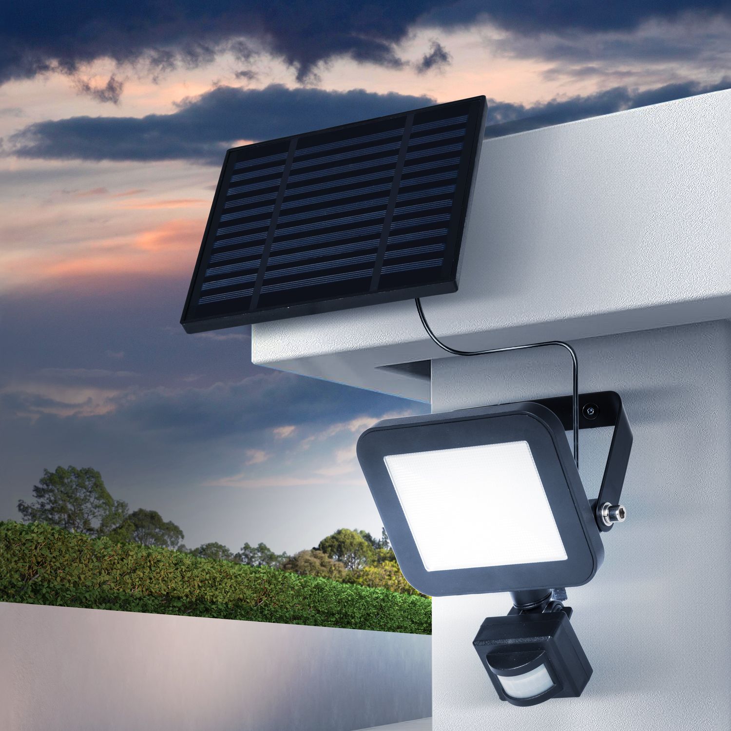 DICTROLUX - Faretto Solare a Led Luce Fredda da esterno - h15,8x13,4x5,7 cm